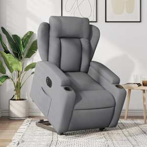 Električni naslanjač s funkcijo vstajanja svetlo siv
