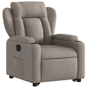 Elektrické zvedací polohovací křeslo taupe textil - obrázek 4