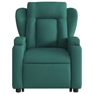 Elektrické zvedací masážní polohovací křeslo zelené textil - obrázek 9