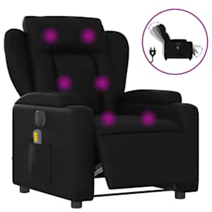 Elektrické masážní polohovací křeslo černé umělá kůže - obrázek 2