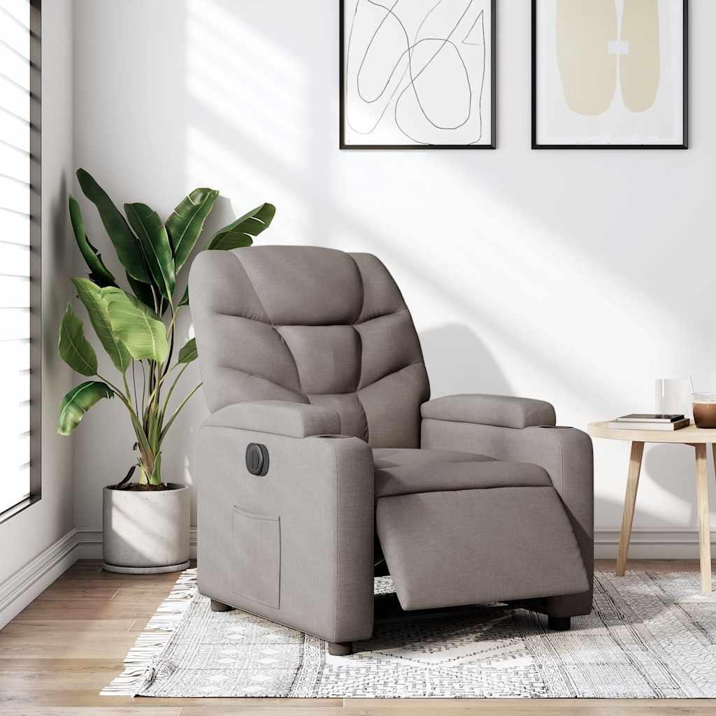Elektrické polohovací křeslo taupe textil - obrázek 15