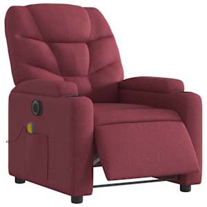 vidaXL Massagesessel Elektrisch Weinrot Stoff