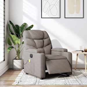 Elektrické masážní polohovací křeslo taupe textil - obrázek 15