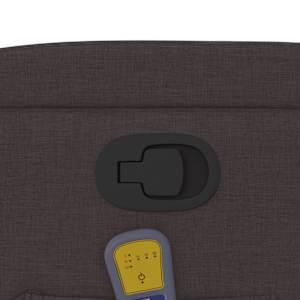 Zvedací masážní polohovací křeslo tmavě hnědé textil - obrázek 12