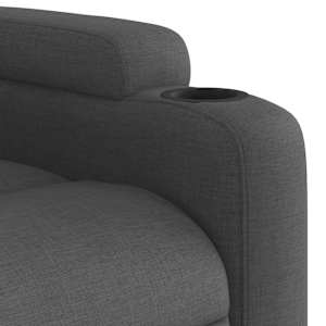 Elektrické zvedací masážní polohovací křeslo tmavě šedé textil - obrázek 12