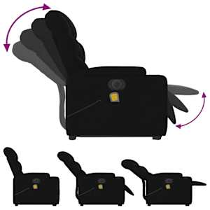 Elektrické zvedací masážní polohovací křeslo černé textil - obrázek 7