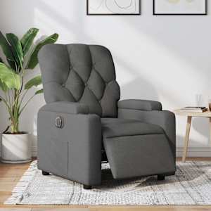 Električni naslanjač temno sivo blago