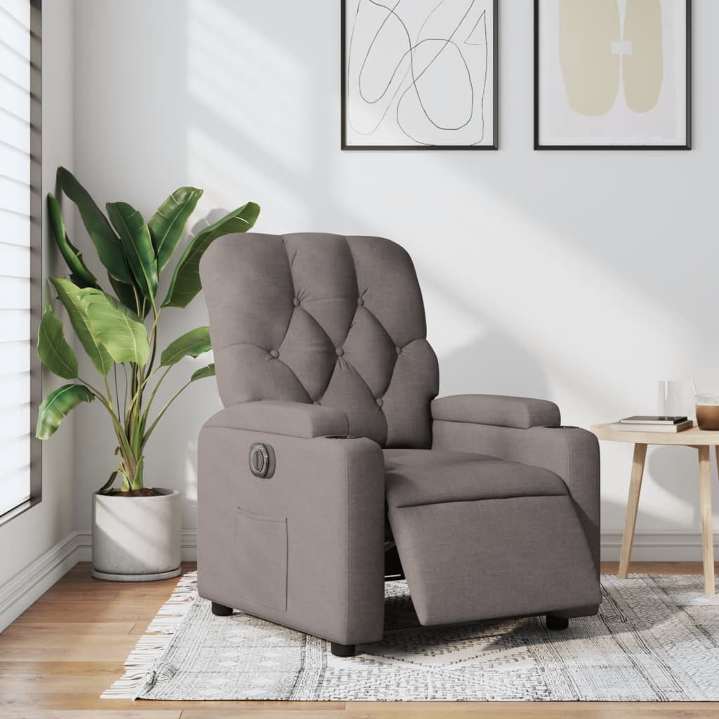 Elektrické polohovací křeslo taupe textil - obrázek 15