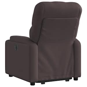 Elektrické zvedací polohovací křeslo tmavě hnědé textil - obrázek 5