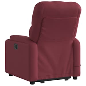 Elektrické zvedací masážní polohovací křeslo vínové textil - obrázek 5