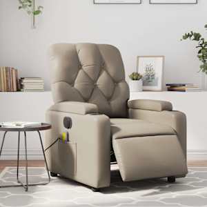 Električni masažni naslanjač kapučino umetno usnje