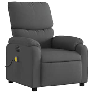 Elektrické masážní polohovací křeslo tmavě šedé textil - obrázek 4