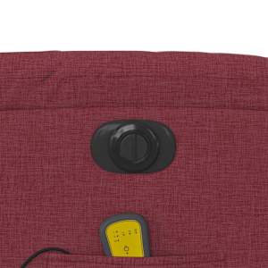 Elektrické masážní polohovací křeslo vínové textil - obrázek 12