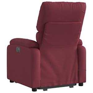 Zvedací masážní polohovací křeslo vínové textil - obrázek 5