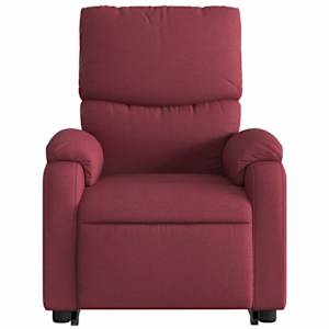 Zvedací masážní polohovací křeslo vínové textil - obrázek 9