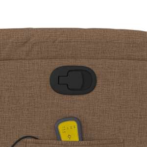 Zvedací masážní polohovací křeslo hnědé textil - obrázek 12
