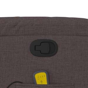 Zvedací masážní polohovací křeslo tmavě hnědé textil - obrázek 12
