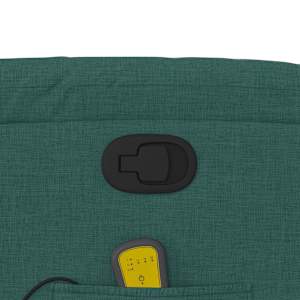 Zvedací masážní polohovací křeslo tmavě zelené textil - obrázek 12
