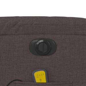 Elektrické zvedací masážní polohovací křeslo tmavě hnědé textil - obrázek 13