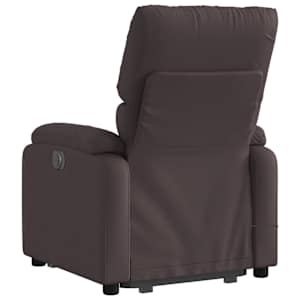 Elektrické zvedací masážní polohovací křeslo tmavě hnědé textil - obrázek 5