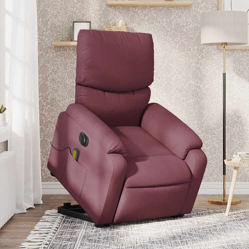 vidaXL Elektrischer Massagesessel mit Aufstehhilfe Lila Stoff