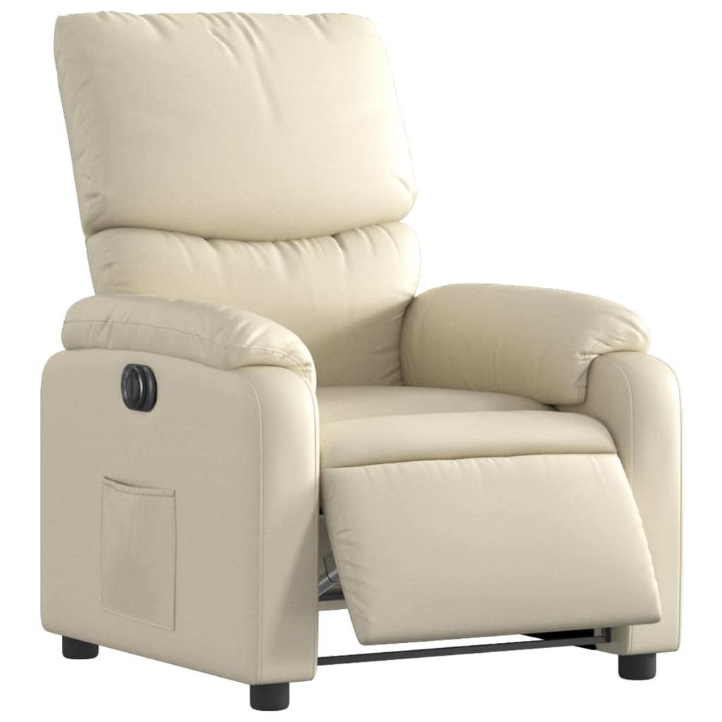 vidaXL Fauteuil inclinable électrique Crème Similicuir