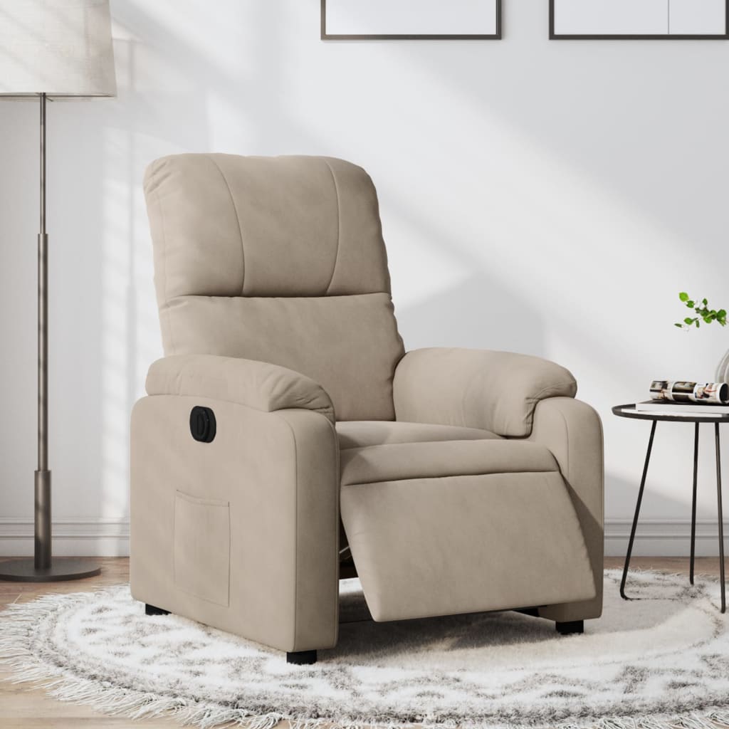 vidaXL Relaxsessel Elektrisch Taupe Mikrofasergewebe