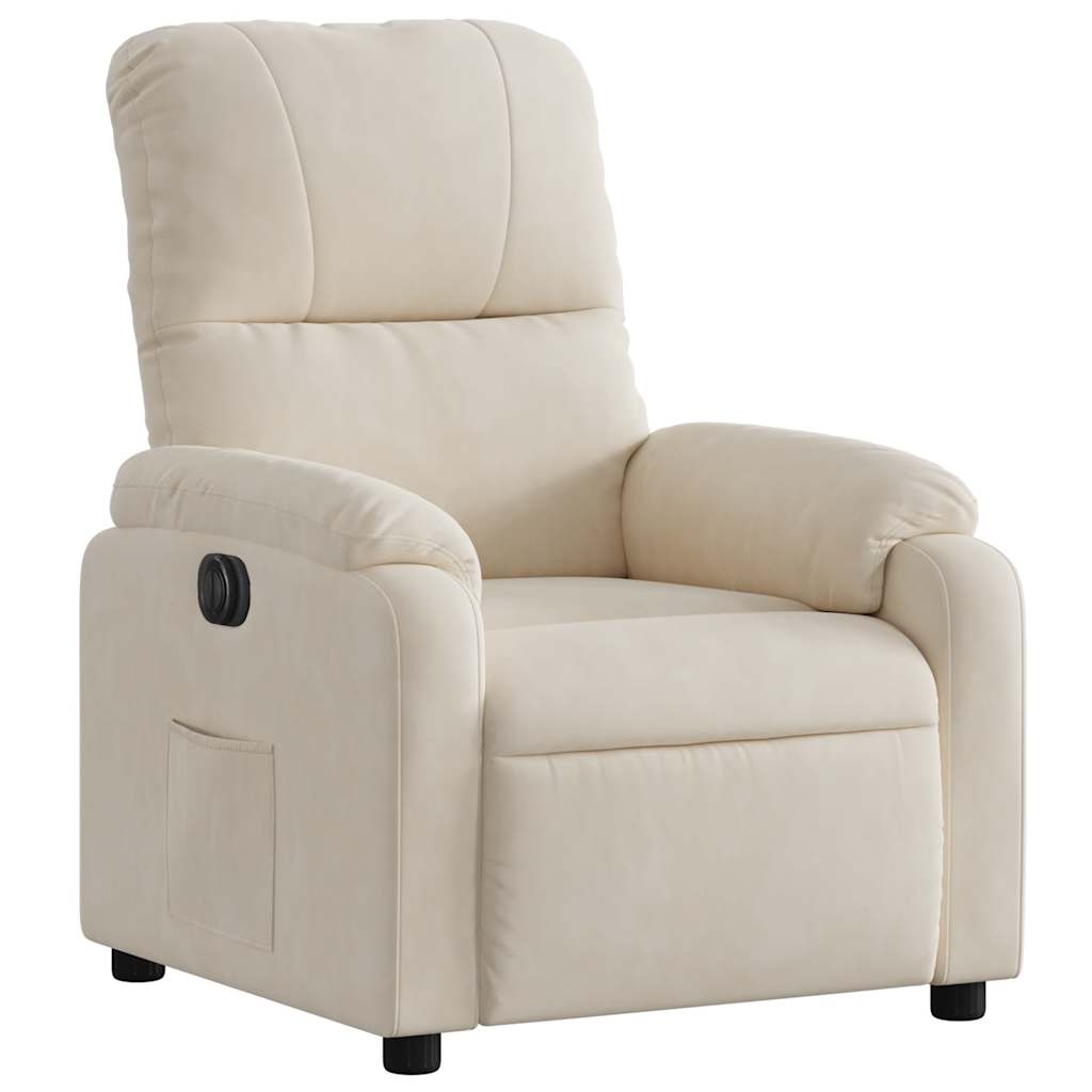 vidaXL Fauteuil elektrisch verstelbaar microvezelstof beige afbeelding