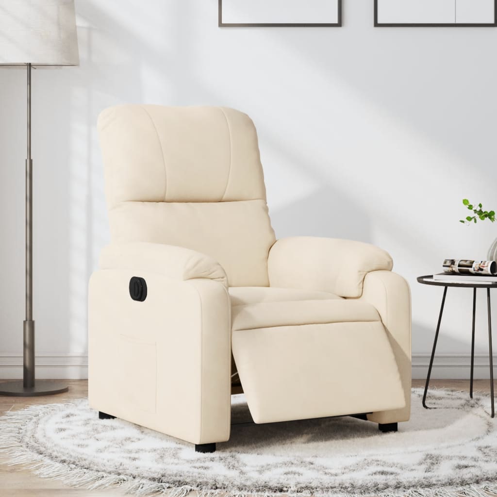 vidaXL Relaxsessel Elektrisch Beige Mikrofasergewebe