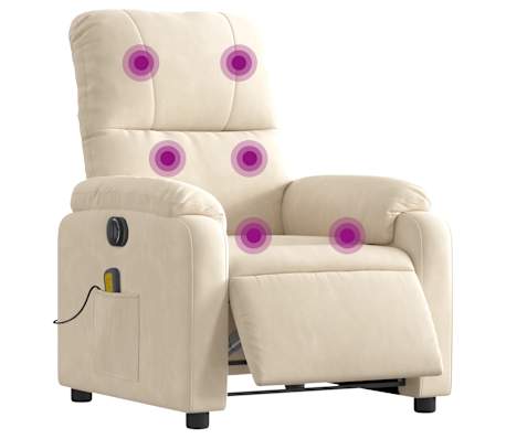 vidaXL Fauteuil inclinable de massage &eacute;lectrique beige