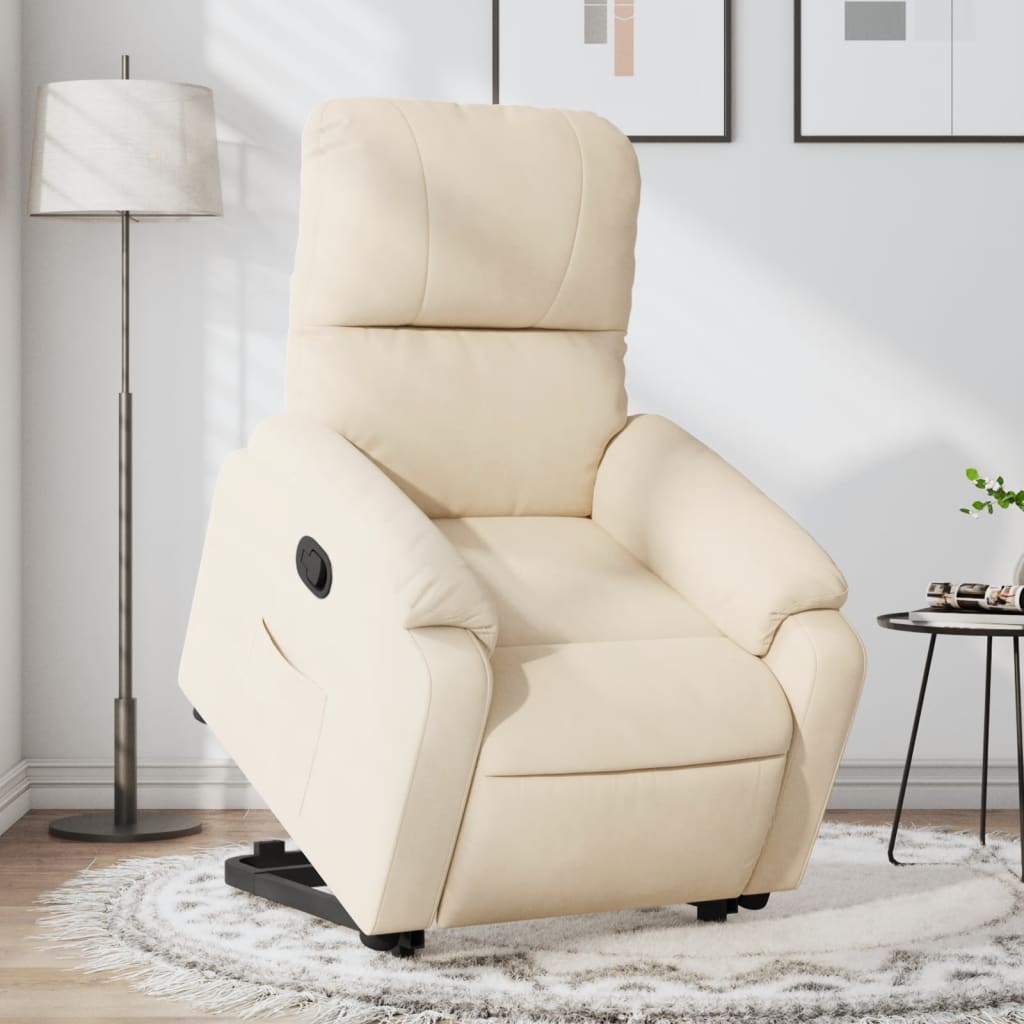 vidaXL Relaxsessel mit Aufstehhilfe Beige Mikrofasergewebe