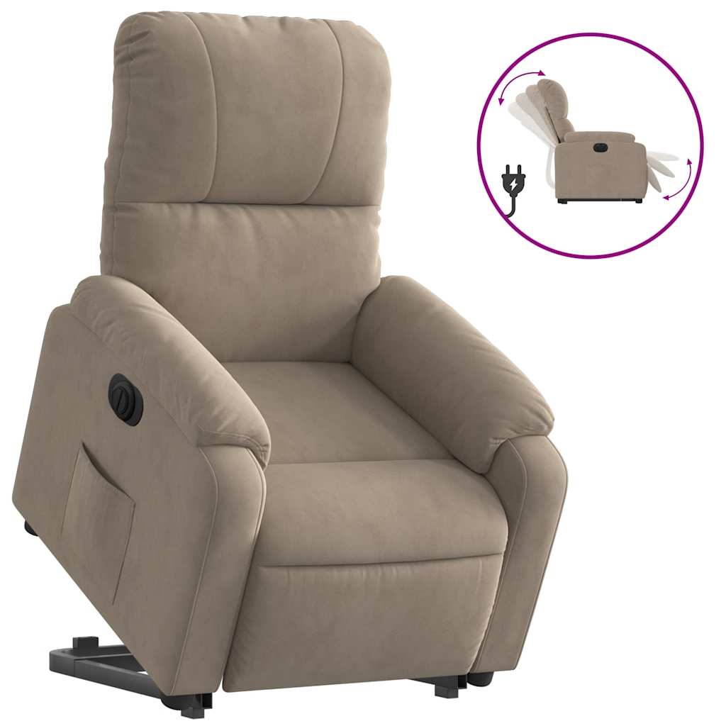 Thumbnail - vidaXL Relaxsessel mit Aufstehhilfe Elektrisch Taupe Mikrofasergewebe