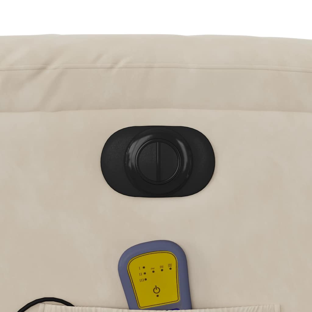 elektrisks masāžas krēsls, paceļams, bēšs mikrošķiedras audums