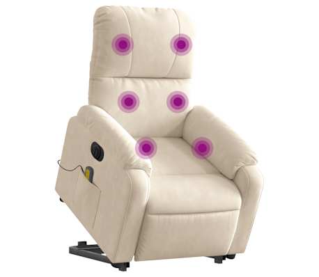 vidaXL Fauteuil inclinable de massage &eacute;lectrique beige microfibres