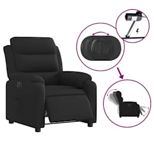 Elektrické polohovací křeslo černé textil - obrázek 6