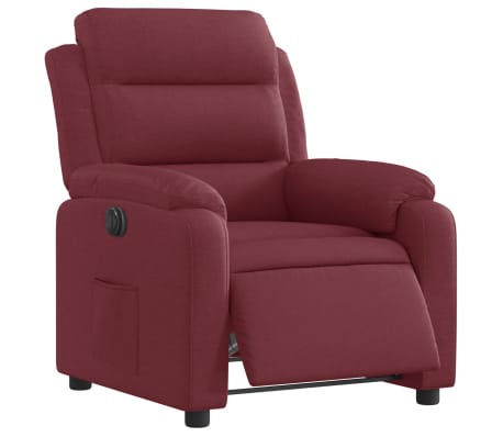 vidaXL Fauteuil inclinable &eacute;lectrique Rouge bordeaux Tissu