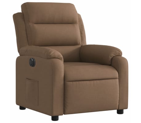 vidaXL Fauteuil inclinable &eacute;lectrique Marron Tissu