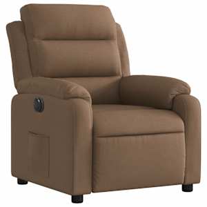 vidaXL Fauteuil inclinable &eacute;lectrique Marron Tissu