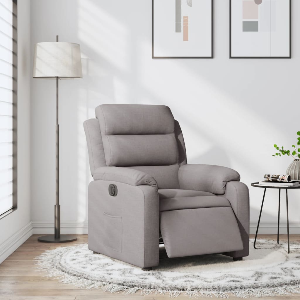Elektrické polohovací křeslo taupe textil - obrázek 15
