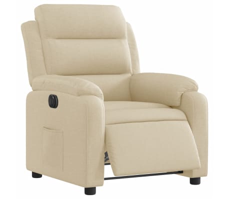 vidaXL Fauteuil inclinable électrique Crème Tissu