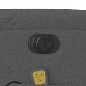 Elektrické masážní polohovací křeslo tmavě šedé textil - obrázek 12