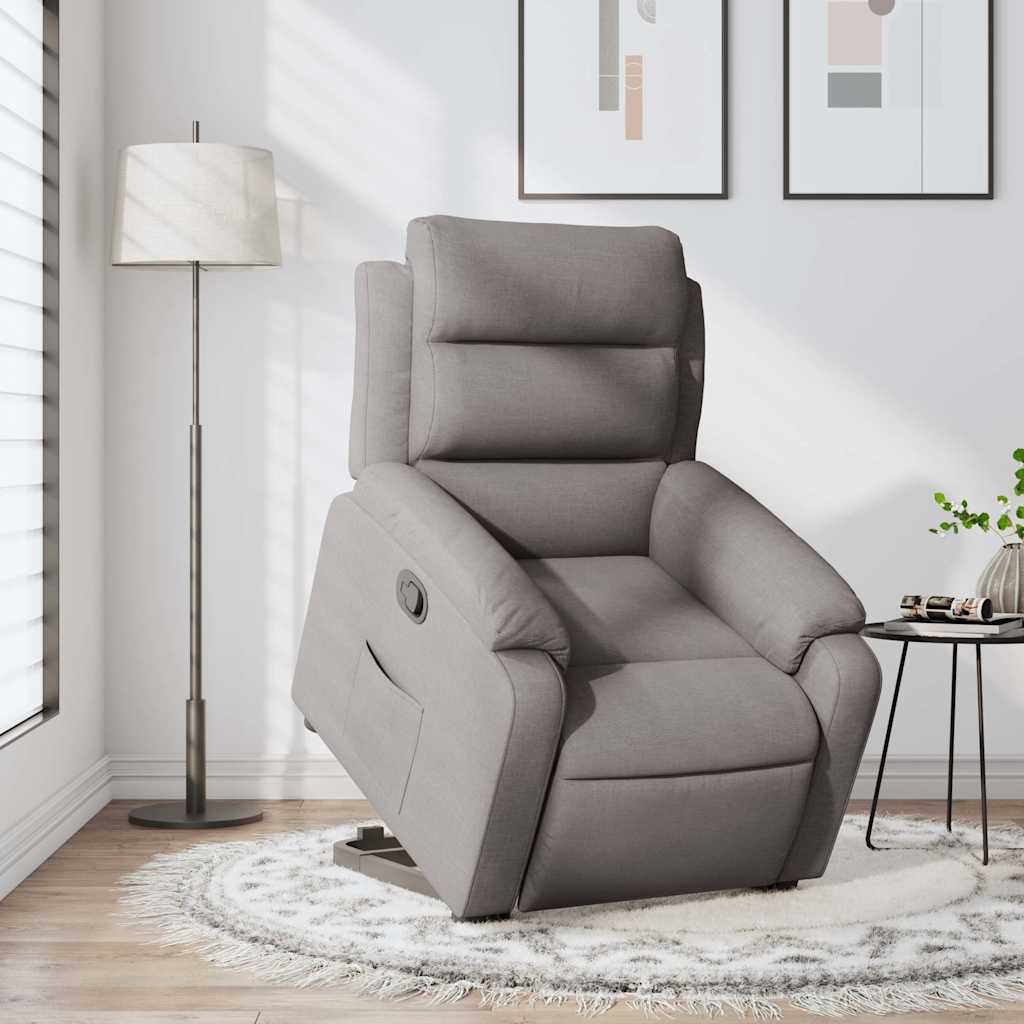 Zvedací polohovací křeslo taupe textil - obrázek 15
