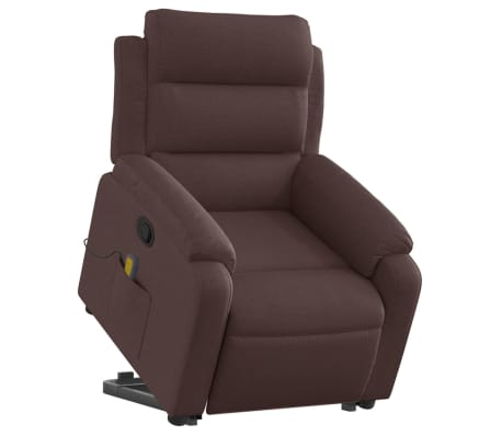 vidaXL Massagesessel mit Aufstehhilfe Dunkelbraun Stoff