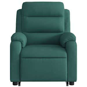 Zvedací masážní polohovací křeslo tmavě zelené textil - obrázek 9