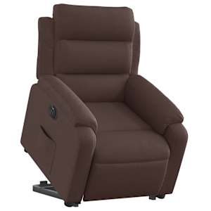 vidaXL Fauteuil inclinable &eacute;lectrique marron fonc&eacute; tissu