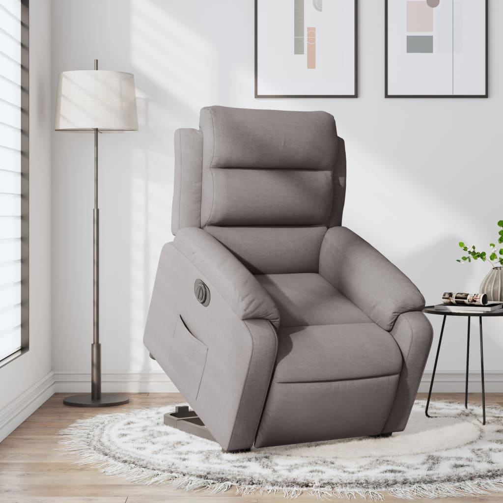 Elektrické zvedací polohovací křeslo taupe textil - obrázek 15
