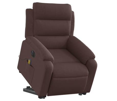 vidaXL Elektrischer Massagesessel mit Aufstehhilfe Dunkelbraun Stoff