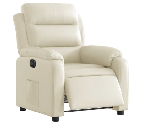 vidaXL Fauteuil inclinable &eacute;lectrique Cr&egrave;me Similicuir