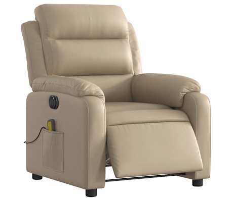 vidaXL Fauteuil de massage inclinable &eacute;lectrique cappuccino similicuir
