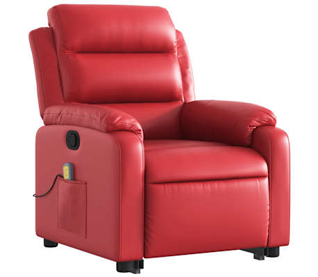 vidaXL Fauteuil inclinable de massage Rouge Similicuir